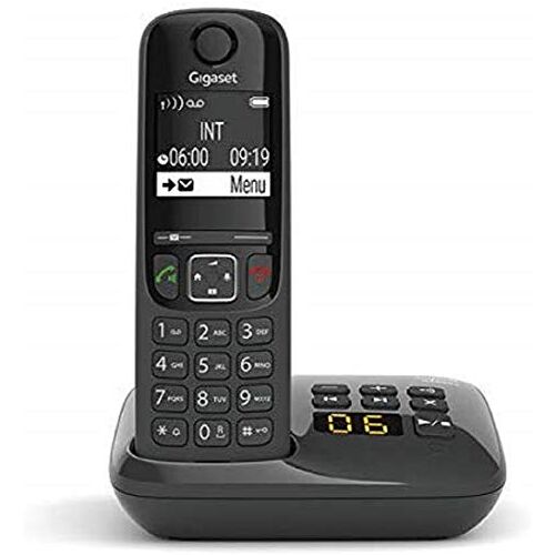 Siemens AS690A draadloze telefoon, antwoordapparaat, Solo, zwart.