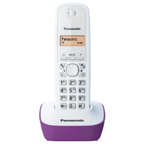 Panasonic KX-TG1611FRF DECT Draadloze Telefoon zonder antwoordapparaat, Paars/Wit