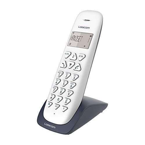 LOGICOM Draadloze vaste telefoon – draadloze telefoon met antwoordapparaat – Solo – analoge telefoons en DECT –  VEGA 155T draadloze telefoon met antwoordapparaat leisteen.