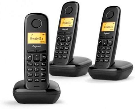 Siemens Telefone Sem Fios Dect Gigaset A170 Trio Preto