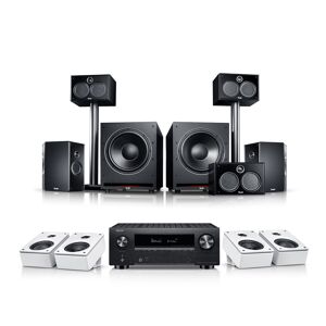 Teufel SYSTEM 6 THX + DENON X3800H für Dolby Atmos  Schwarz / Weiß