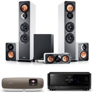 Teufel ULTIMA 40 Surround + Yamaha RX-V6A + BenQ W2710i 5.1-Set Blanc