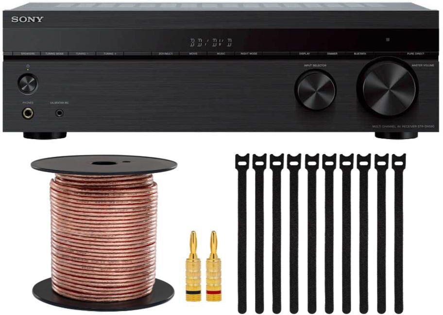 Sony STRDH590 5.2-Channel Home Theater Av Receiver with Accessory Bundle - Black