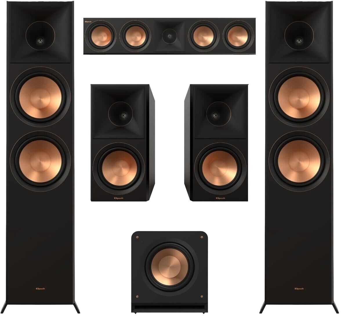 Klipsch Reference Premiere RP-8060FAII 5.1 Home Theater Pack,RP-1200SW Sub,Ebony