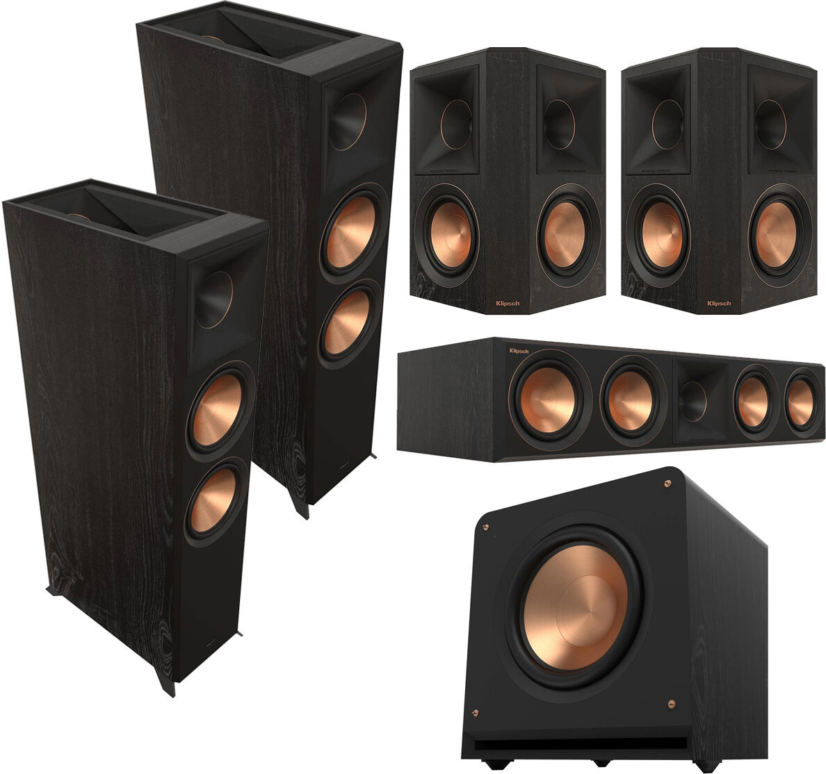 Klipsch Reference Premiere RP-8060FA II 5.1 Home Theater Pack, Ebony