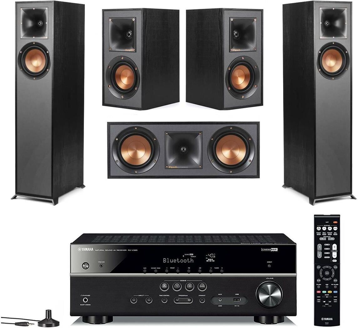 Klipsch Reference 5.0 Home Theater System with RX-V385 5.1 Receiver, Black