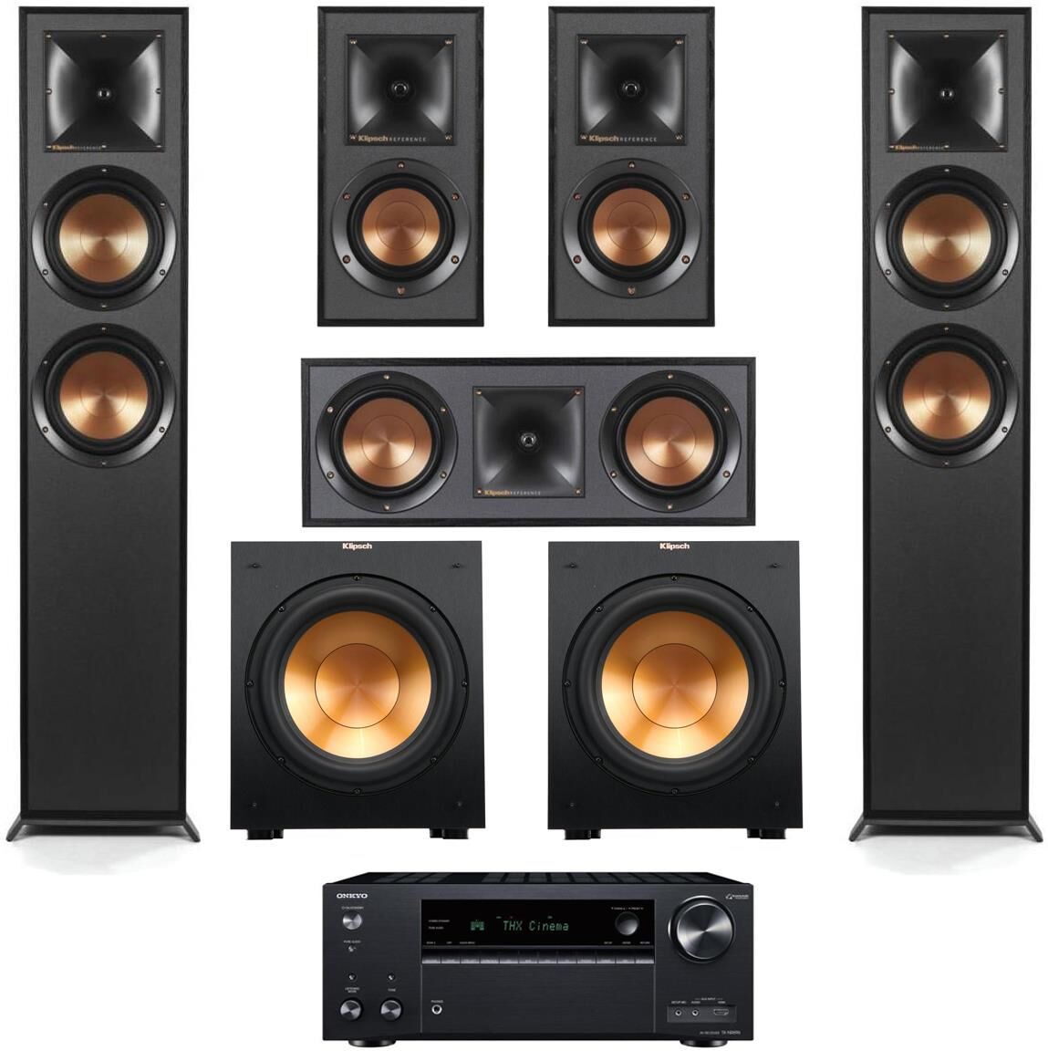 Klipsch Reference 5.2 Home Theater System with TX-NR696 7.2-Ch Receiver, Black