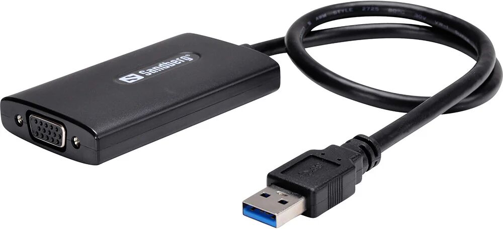 Sandberg USB-A til VGA Adapter Kabel - Sort*