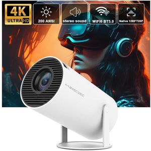 Globus Transpeed Android 11 Projektor 1280*720p 4k Wifi6 200ansi Allwinner H713 180 ° Flexibler Bt5.0 Heimkino Outdoor Tragbarer Projektor