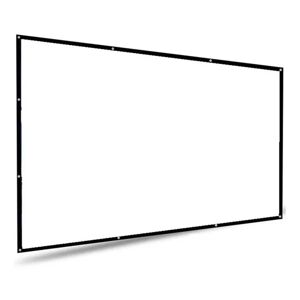 100 tommer projektorskærm 16:9 foldbar, rynkebestandig præcise huller HD projektorskærm til udendørs
