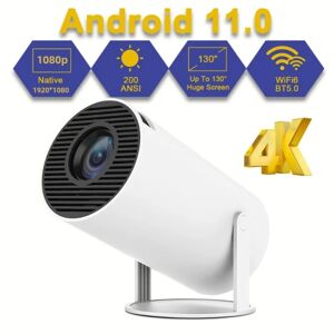 4k HD-projektor HY300 Android 11 bærbar udendørs hjemmebiografprojektor Dual Wifi6 200 Bt5.0 1080p 1280*720p