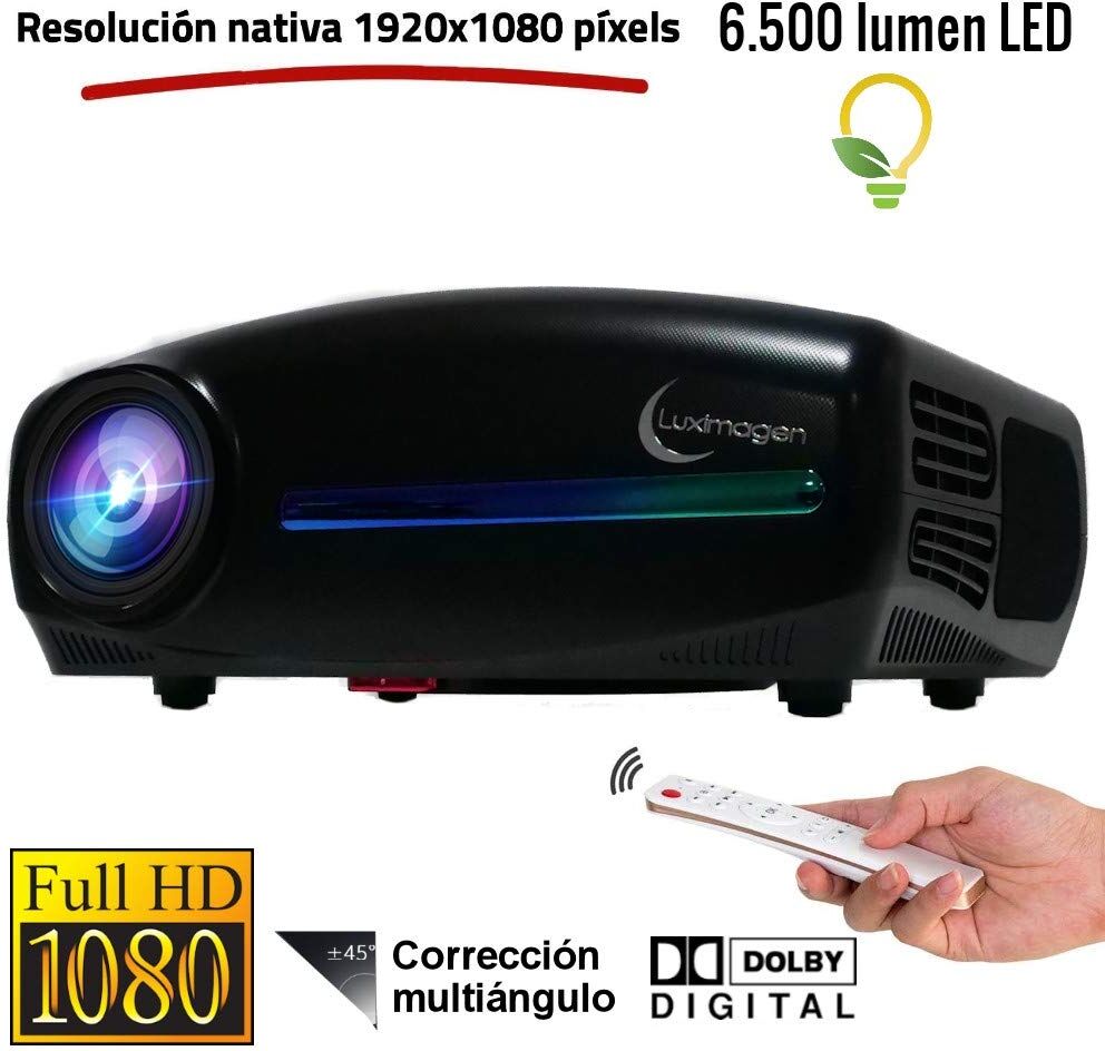 Luximagen FUHD200 (Nuevo 2021) FULLHD 6.500 lúmenes AC3 - Negro