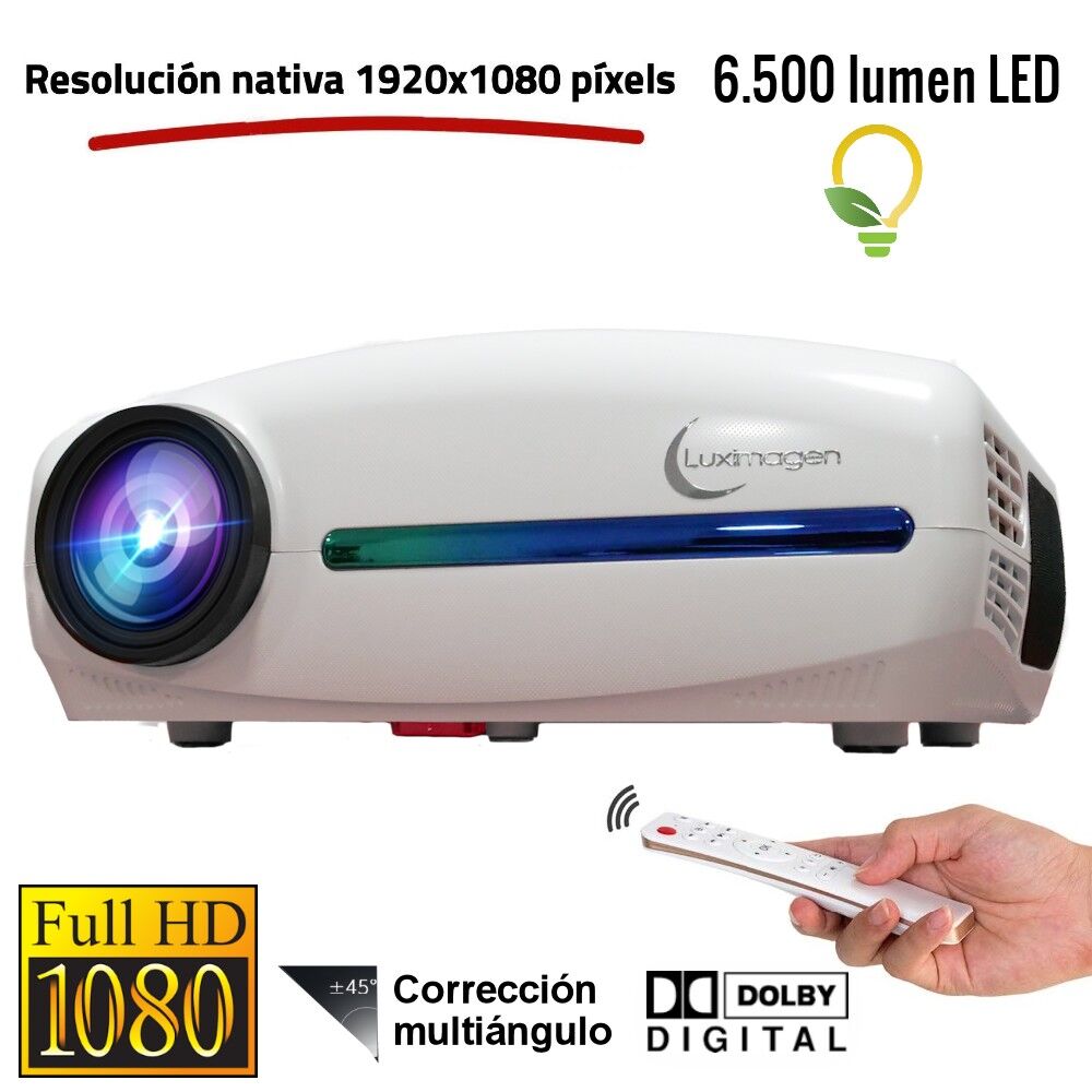 Luximagen FUHD200 (Nuevo 2021) FULLHD 6.500 lúmenes AC3 - blanco