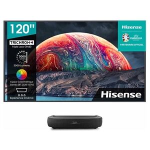 Hisense 120L9HA Pack console ultra courte focale Laser TV + écran ALR Fresnel fourni 120'' - Publicité