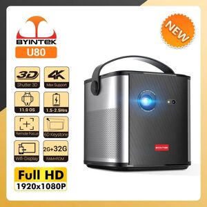 Projector EU BYINTEK U80 DLP projecteur intelligent 3D 4K cinéma Android 11.0 WiFi Mini Portable 1080P Home cinéma vidéoprojecteur LED avec batterie - Publicité