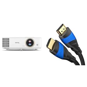BenQ TH685i vidéo-projecteur Standard Throw Projector 3500 ANSI lumens DLP 1080p Compatibilité 3D Blanc & KabelDirekt – Câble HDMI 4K avec Blindage A.I.S. – 5m - Publicité