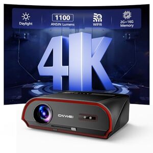 LUFVEBUT Vidéoprojecteur home cinéma 4K avec toile, 1100 ANSI lumière du jour UHD, Smart Vidéoprojecteur intégré 2G+16G Android TV avec Wi-Fi 5G, Bluetooth avec Nexflix, HDR10+, correction trapézoïdale 4D/4P - Publicité