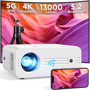 AKIYO Videoprojecteur,  Projecteur 13000 Lumens 5G WiFi Bluetooth Rétroprojecteur, Full HD 1080P Natif Projecteur 4K Supportée, Compatible avec iOS/Android/PC/HDMI/USB/Firestick/PS5 (avec Trépied) - Publicité