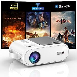 Vidéoprojecteur, 14000 Lumens 5G WiFi Bluetooth 4K Supporté, Full HD 1080P  Portable Rétroprojecteur Home Cinéma, Mini