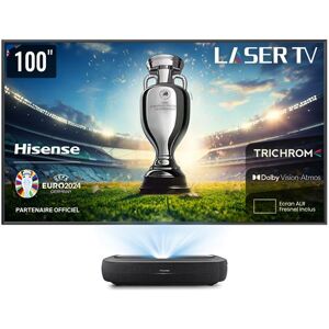 Pack Vidéoprojecteur Hisense Laser TV 100L9HD 4K noir + console ultra courte focale + écran ALR Fresnel 120’’ - Publicité