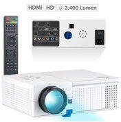 SceneLights Projecteur vidéo LCD-LED HD 2400 lm avec lecteur média intégré LB-9200