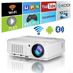 EUG Proyector 4K HD 1080P Home Theater, proyector inteligente con Android  TV 2G+16G, 800ANSI Lumens Proyector brillante para juegos con WiFi  Bluetooth