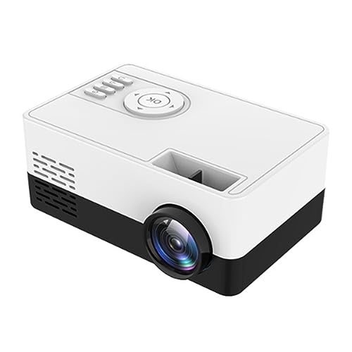 Mkcavne Mini Beamer Audio Video Fit voor thuisbioscoop, 480 x 360 pixels, 1080P, ondersteunt USB EU-stekker