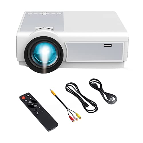 Doengdfo Projector 1080p home cinema videoprojector 12.000LM met WiFi + BT voor HD, USB, VGA, AV, iOS en Android (EU-stekker)