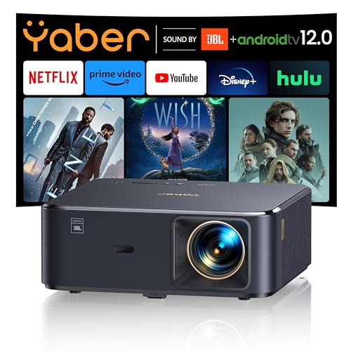 YABER Beamer, Full HD 1080P 5G WiFi Bluetooth beamer 4K video ondersteunt