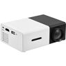 ciciglow Mini-projector, Draagbare Videoprojector, Multimedia-thuisbioscoopfilmprojector, Buitenfilmprojector, HD HDMI, LED-projector voor Pc-tablet-smartphone(Zwart en wit)