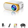 SOTEFE ® Mini-videobeamer WiFi-videobeamer 1080P Full HD-videoprojector voor smartphone, iPhone/Samsung/Huawei, enz. Projector compatibel met tv-stick, tv-box, HDMI, USB, TF/SD-kaart, VGA, AV-audio