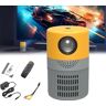 ENVGSOMP Cylinder Tv Projector, Cylinder Projector, Portable Mini Projector Cylinder With Wifi, 4k Projector Cylinder Uhd Projector For Home Office, Bedroom Projection, Indoor Projection (Yellow)