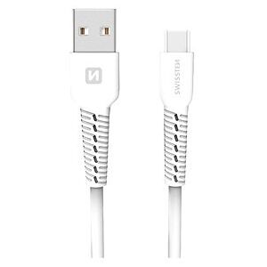 Swissten dátový kábel USB-C 1 m biely