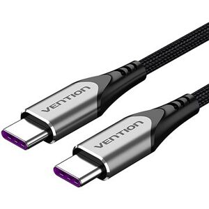 Vention Type-C (USB-C) 2.0 (M) to USB-C (M) 100W / 5A Cable 1m Gray Aluminum Alloy Type