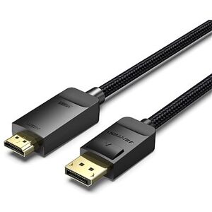 Vention Cotton Braided 4K DP (DisplayPort) to HDMI Cable 5 m Black