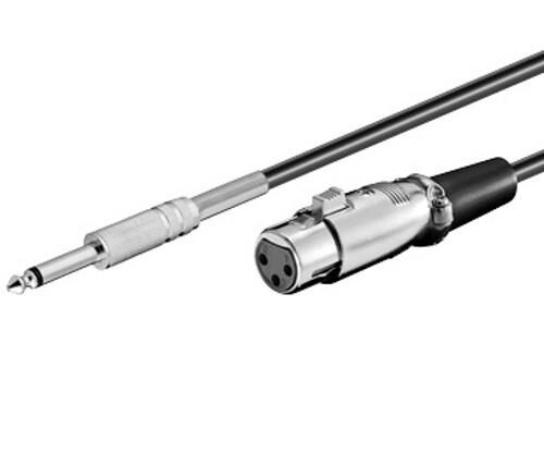 Oem Cavo XLR Cannon femmina a Jack 6.35 maschio 6 mt. Mono nero