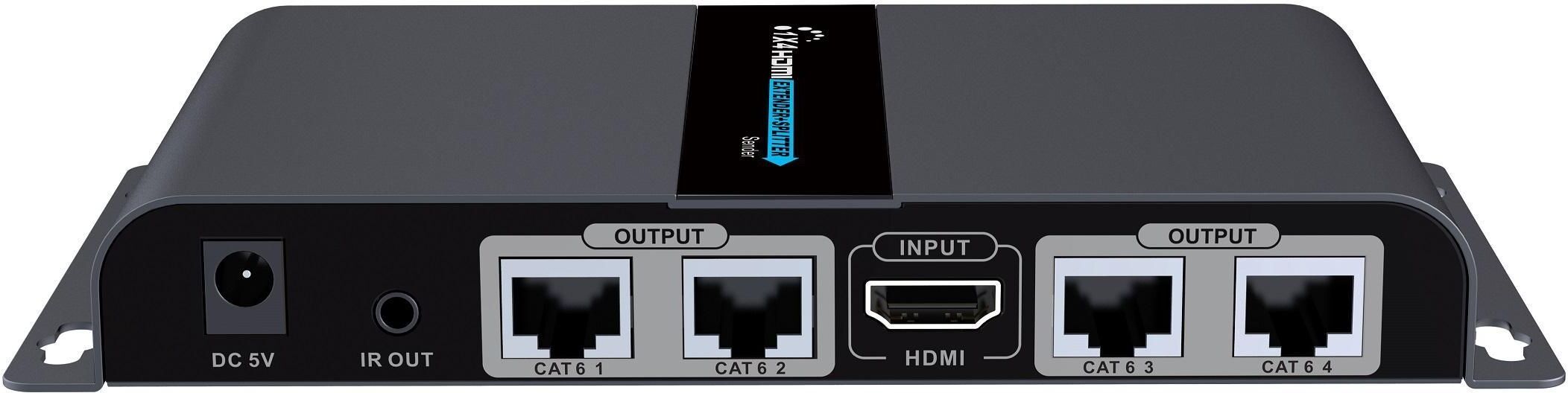 Techly Extender Splitter HDMI 1x4 PoE con IR su Cavo Cat.6 fino 40m