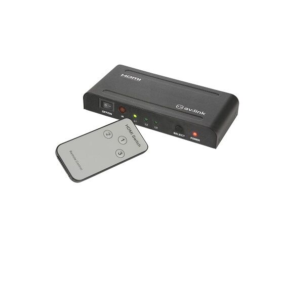 Avlink Comutador Hdmi 3 Portas Com Controlo Remoto Ir