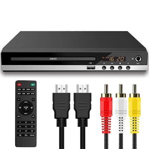 Dvd-afspillere til tv med hdmi, dvd-afspillere, der spiller alle regioner, cd-afspiller til hjemmestereosystem, hdmi og Rca-kabel inkluderet