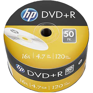 HP DVD+R 4.7GB/120Min/16x Bulk Pack (50 Disc) Accessoires informatiques  Original DRE00070