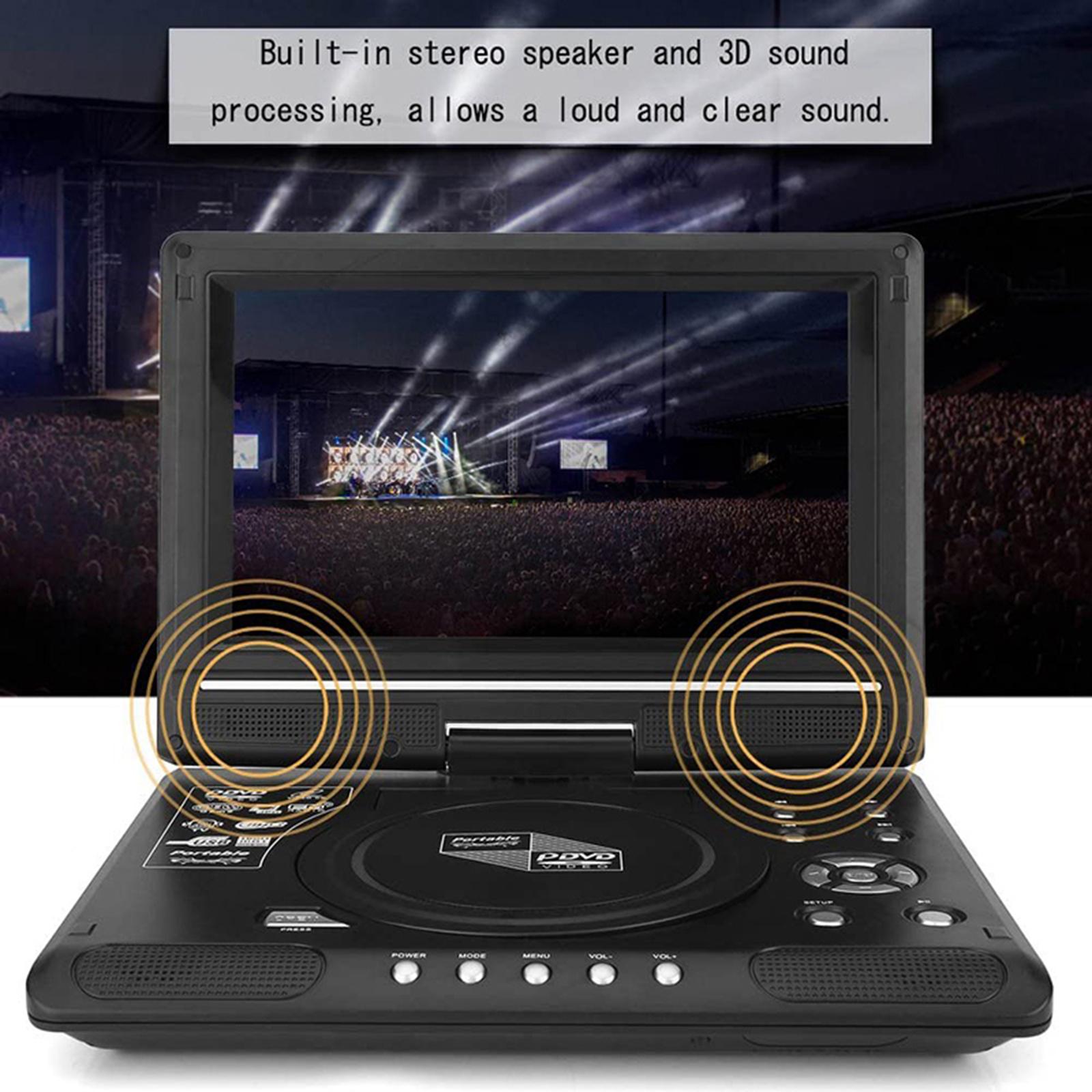 TOMTOP JMS 9.8 Inch 16:9 Widescreen 270 degrees  Rotatable LCD Screen Home Car TV DVD Player Portable VCD Compact Disc