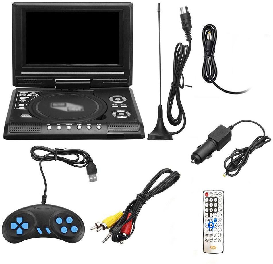 TOMTOP JMS 7.8 Inch 16:9 Widescreen 270 degrees  Rotatable LCD Screen Home Car TV DVD Player Portable VCD Compact Disc