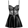 Noir Kleid im edlen Material-Mix L