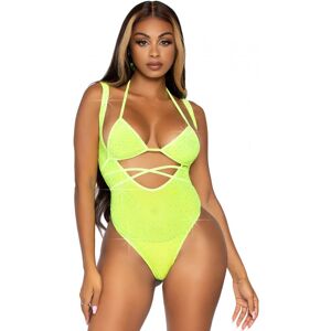 LegAvenue 89284 Haut Bikini avec bodysuit Vert fluo