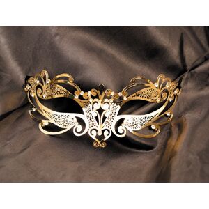 Masque venitien Gaia rigide dore avec strass - HMJ-061B Gold / Or