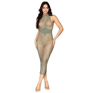 Robe bodystocking en filet dans un design géométrique sans couture Vert