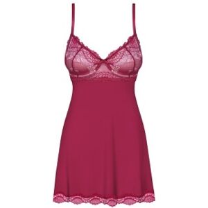 Obsessive Nuisette Babydoll Rosalyne Cerise - Taille : L/XL - 40/42