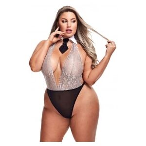 Costume étudiante sexy dentelle 2 pièces noir et gris GT