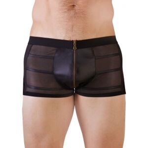 NEK Boxer Effet Cuir et Transparence Fermeture Eclair Noir - Taille : S - 36