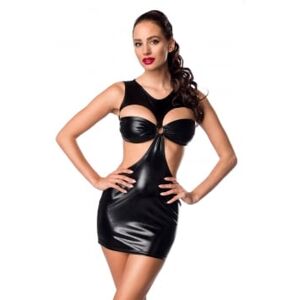 Robe mini ouverte  wetlook noir - Taille : XXL